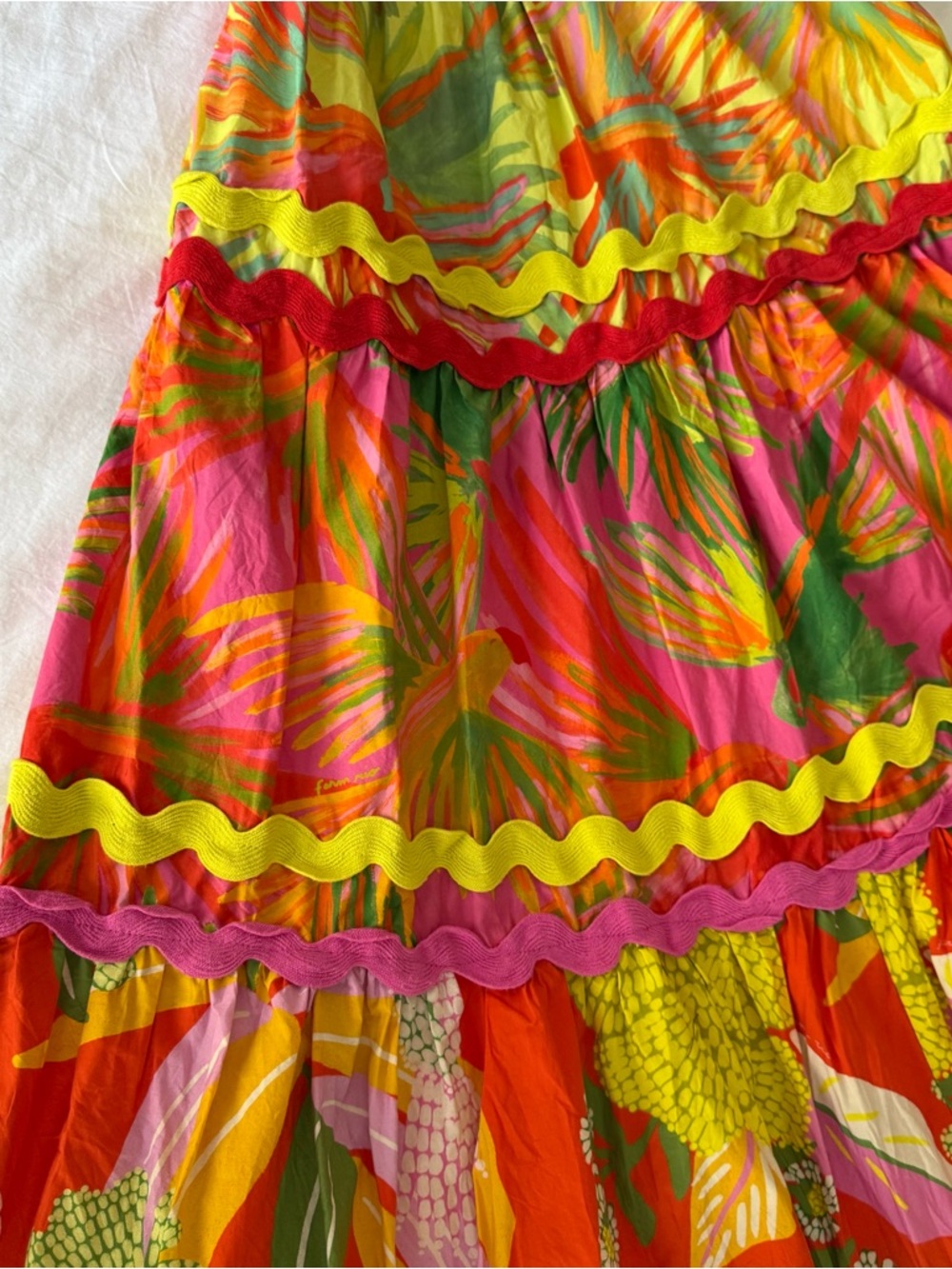 Farm Rio Mixed Prints One-Shoulder Dress Size XS - Picture 5 of 13